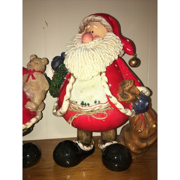 Kirklands Vintage Mr. And Mrs. Santa Clause Approx 13” Holiday Christmas Santas - Picture 5 of 15